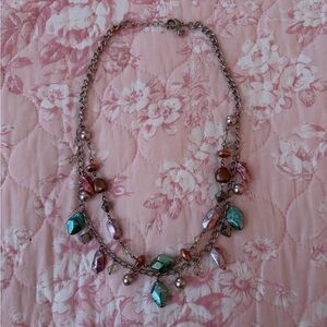 Multicolor Stone Pendant Layered Necklace - Women's Fashion Jewelry